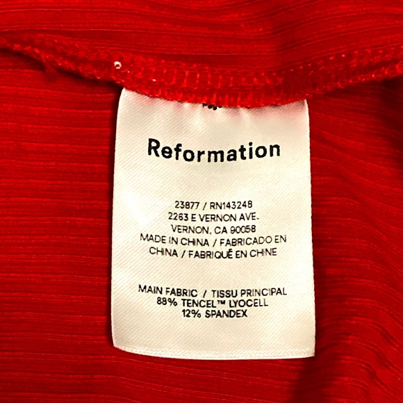 NWT Reformation Formosa Cherry Red Knit Dress - Sz M - Picture 8 of 9